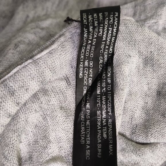 Zara Grey Lightweight Knit Long Sleeve Top Sweater Gray M Oversized Hi-Lo - Picture 4 of 7